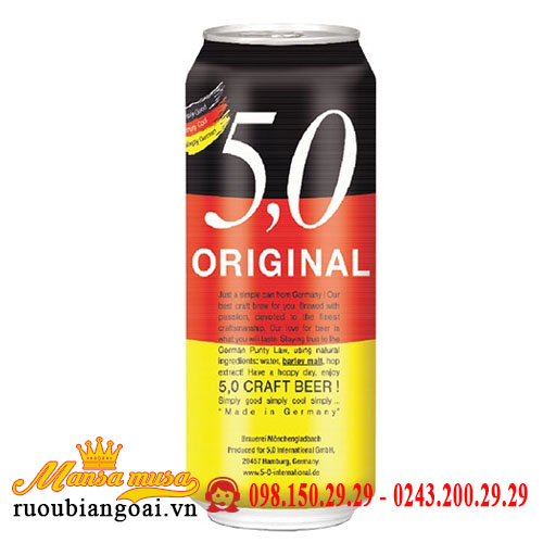 Bia Original 5.0% lon 500ml - Chi Nhánh - Công Ty Cổ Phần Thương Mại Quốc Tế An Phú Group
